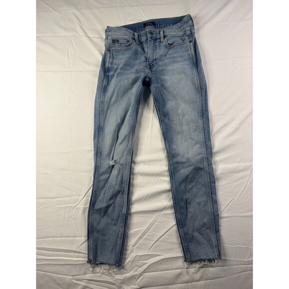 Polo Ralph Lauren Jeans Womens Size 27 Skinny Mid Rise Crop Blue Denim 5 Pocket - Picture 1 of 9